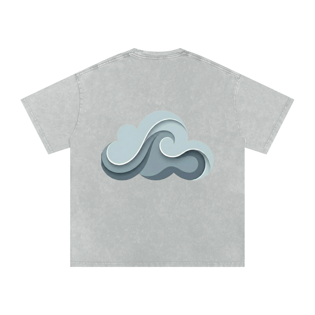 Snow Washed Oversized Cotton T-Shirt