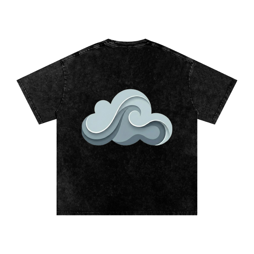 Snow Washed Oversized Cotton T-Shirt