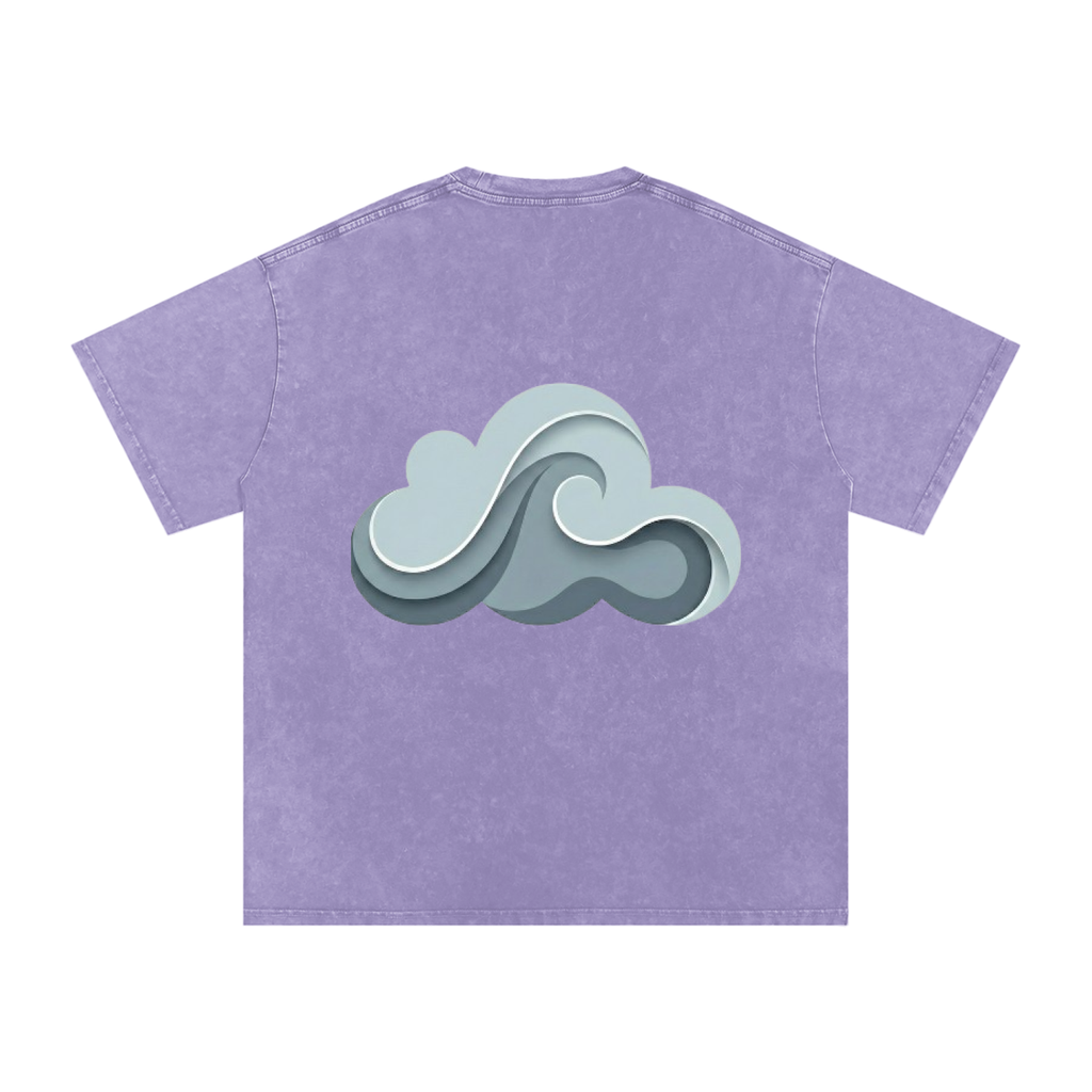 Snow Washed Oversized Cotton T-Shirt