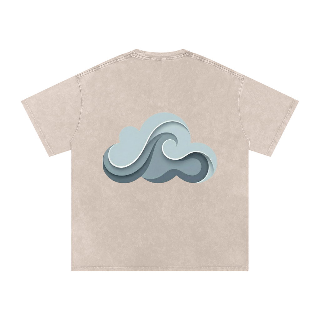 Snow Washed Oversized Cotton T-Shirt